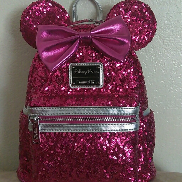 pink sequin disney backpack